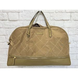 Vera Bradley Tan Brown Solid Print Weekend Travel Bag Luggage